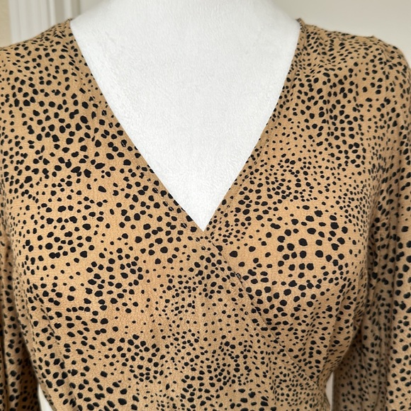 EUC GAP animal leopard print wrap dress (size 4) - Picture 4 of 7